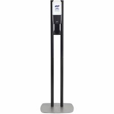 PURELL&reg; ES10 Floor Stand with Automatic Dispenser Floor, Freestanding - Graphite - For High Traffic Area, Sanitizing Dispenser, Waiting Room, Hallway - Low-profile Base, Lightweight, Sturdy
