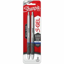 Sharpie S-Gel Pens 0.7 mm Bold Pen Point - Black Ink - Gunmetal Barrel - 2 / Pack
