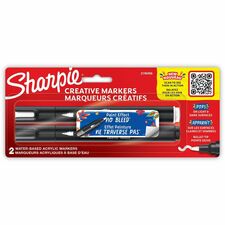 Sharpie Creative Markers, Water-Based Acrylic Markers, Bullet Tip Bold Bullet Marker Point - Assorted Ink - Water Based - 2 / Pack