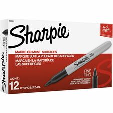 Sharpie Permanent Marker Bold, Fine Marker Point - Black Ink - 1 Dozen
