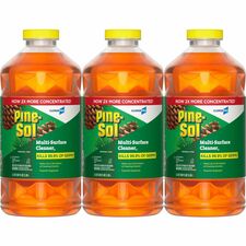 CloroxPro Pine-Sol&reg; Multi-Surface Cleaner For Multi Surface - Concentrate - Liquid - 80 fl oz (2.5 quart) - Original Pine Scent - Deodorize, Disinfectant, Dilutable - Yellow - 3 / Carton
