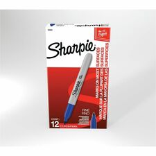 Sharpie Permanent Marker Bold, Fine Marker Point - Blue Ink - 1 Dozen
