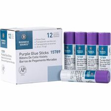 Business Source Bulk Purple Glue Sticks 0.26 oz - Purple - 12 / Box