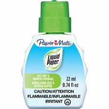Paper Mate Liquid Paper Fast Dry Correction Fluid 22 mL - Bright White - Fast-drying - 1 Each