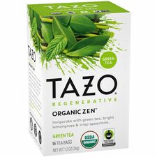 Tazo Regenerative Organic Zen Green Tea Bag Green Tea - Organic - 16 / Box
