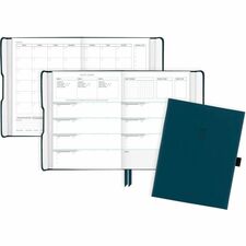 At-A-Glance Foundation Undated Weekly Monthly Planner, Blue, Small, 5 1/2" x 8 1/2" Small - Undated - 2026 to 2026 - 1 Week, 1 Month Double Page Layout - 5 1/2" x 8 1/2" Sheet Size - White Sheet - Wire Bound - Blue - Faux Leather - Magnetic Closure, Pocke
