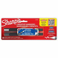 Sharpie Creative Markers Brush Marker Point - Assorted Ink - Acrylic Based, Water Based - 2 / Pack