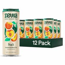 Zevia Zero Sugar Black Tea Black Tea Black Tea - 12 oz - GMO Free - Organic - 12 / Carton