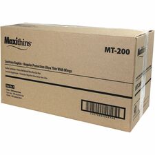 Maxithins Maxi Pad Ultra Thin w/Wings, Vended With Wings - Maxi - Individually Wrapped - 200 / Carton