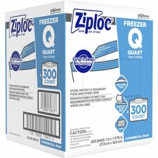 Ziploc&reg; Grip n' Seal Freezer Bags Medium Size - 7.43" - Blue - Plastic - Food, Healthcare, Office, Commercial, Storage - 300/Box - 1 / Carton