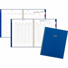 At-A-Glance Harmony Weekly/Monthly Planner Weekly, Monthly - 13 Month - January 2026 to January 2027 - 1 Week, 1 Month Double Page Layout - Letter - 8 1/2" x 11" Sheet Size - Twin Wire - Blue - Poly - Dated Planning Page, Bleed Resistant Paper, Appointmen