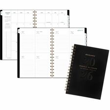 At-A-Glance Signature Lite Weekly Monthly Planner Small - Monthly, Weekly - 12 Month - January 2026 to December 2026 - 1 Week, 1 Month Double Page Layout - 5 1/2" x 8 1/2" Sheet Size - White Sheet - Wire Bound - Black - Poly - Black Cover - Date Indicator