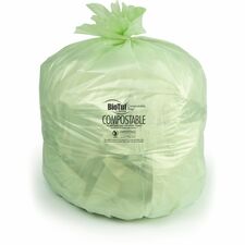 Heritage BioTuf Trash Bag 30 gal Capacity - 28" Width x 45" Depth x 1 mil (25 Micron) Thickness - Green - Bioplast - Can, Food Waste, Industrial, Commercial - 125 / Carton