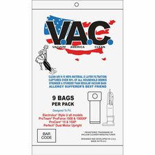V.A.C. Perfect & Lux Upright Vacuum Bags 100 / Pack - White