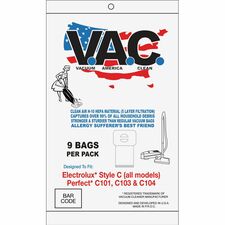 V.A.C. Perfect C101/C103 & Electrolux Vacuum Bags 100 / Pack - White