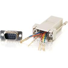 C2G RJ45/DB9M Modular Adapter 1 x RJ-45 Serial - 1 x 9-pin DB-9 Serial Male - Gray - 1 Each
