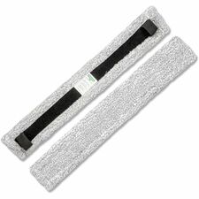 Unger VisaVersa Pro Pads 17.72" Length - Cleaning - Absorbent, Lightweight, Machine Washable, Hook & Loop Fastener - MicroFiber - Gray, White - 10 / Carton