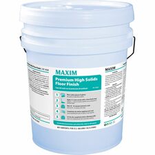 Midlab Premium High Solids Floor Finish For Floor - Ready-To-Use - 640 fl oz (20 quart) - Non-yellowing, Scuff Resistant - White - 1 Each