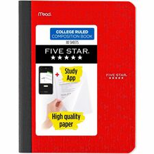 Mead College-ruled Composition Book 80 Sheets - Sewn - College Ruled, Medium Ruled Front Ruling - 9 3/4" x 7 1/2" Sheet Size - Assorted Plastic Cover - Double Sided Sheet, Durable, Smooth, Snag Resistant - 1 Each