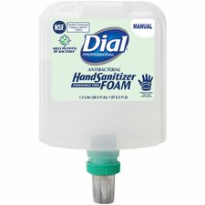 Dial Hand Sanitizer Foam Refill 1.27 quart - Bacteria Remover - Hand - White - Hypoallergenic, Fragrance-free, Dye-free - 3 / Carton