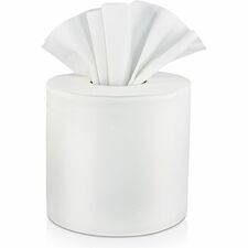 Livi Center-Pull Towels 2 Ply - 7" Width x 10.90" Length - 605 Sheets/Roll - 2 63/64" Core - White - Paper, Fiber - 6 Rolls Per Case - 1 / Carton