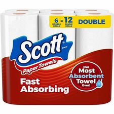 Scott Choose-A-Sheet Paper Towels 150 Sheets/Roll - White - Paper, Fiber - 6 Rolls Per PackPack - 24 / Carton