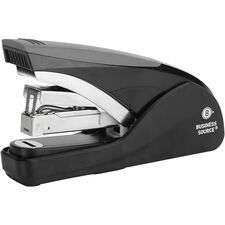 Business Source Full-strip Effortless Stapler Staples Upto 25 Sheet - Holds Upto 210 Staple - Full Strip - Front Loading - Black - 1 Each