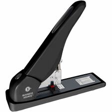 Business Source High-Capacity Stapler Staples Upto 140 Sheet - Holds Upto 100 Staple - Staple Size: 0.25" , 0.31" , 0.38" , 0.50" , 0.60" , 0.67" - Black - Metal - 1 Each