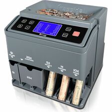 Cassida C300 Coin Counter/Sorter 1900 Coin Capacity - Counts @ 300 coins/min - Gray