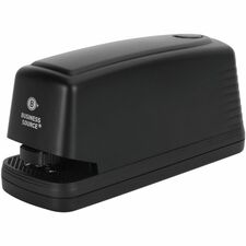 Business Source Electric Stapler Staples Upto 25 Sheet - Holds Upto 210 Staple - Full Strip - Black - 1 Each