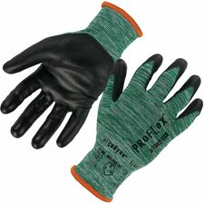 Ergodyne 7002-ECO Recycled PU-Coated Gloves Dirt, Debris, Abrasion Protection - Polyurethane Coating - X-Small Size - Recycled Polyethylene Terephthalate (R-PET) - Green - Touchscreen Capable - Recyclable, Excellent Grip, Cut Resistant, Flexible, Comforta