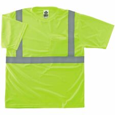 Ergodyne 8289-ECO Recycled Hi-Vis T-Shirt Extra Large (XL) Size - Polyester - Lime