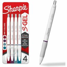 Sharpie S-Gel Pens 0.7 mm Medium Pen Point - Retractable - Bold Jewel Ink - Gel-based - Pearl White Plastic Barrel - 4 / Pack