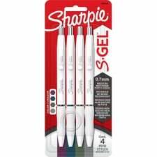 Sharpie S-Gel Pens 0.7 mm Medium Pen Point - Rich Dark Ink - Gel-based - Pearl White Plastic Barrel - 4 / Pack