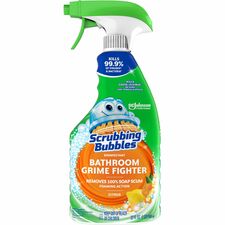 Scrubbing Bubbles&reg; Grime Fighter Spray For Bathroom, Multi Surface - Spray - 32 fl oz (1 quart) - Fresh Citrus Scent - Disinfectant, Pleasant Scent - Green - 1 Each