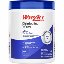 Wypall Disinfecting Wipes For Commercial, Industry, Healthcare - Wipe - Fresh Scent - Biodegradable - White - 185/Pack - 3 / Carton