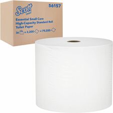 Scott Essential Small Core Toilet Paper 1 Ply - 2200 Sheets/Roll - White - 36 / Carton