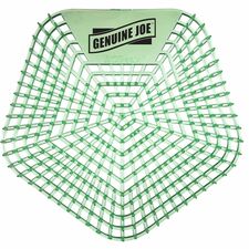 Genuine Joe Urinal Screens Lasts upto 30 Days - Dual Sided Design - 10 / Carton - Green
