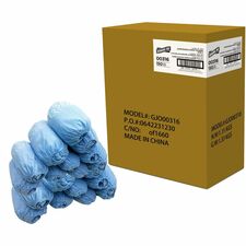 Genuine Joe PolyLite Shoe Covers Recommended for: Hospital, Clinic, Laboratory, Food Processing, Painting - Large - Paint Protection - Polypropylene - Lightweight, Comfortable, Non-skid, Slip Resistant - 150 / Carton