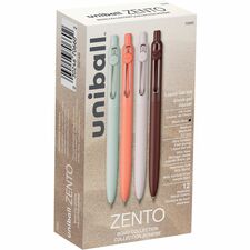 uniball&#8482; Zento Retractable Liquid Gel Pens 0.7 mm Medium Pen Point - Retractable - Black Ink - Liquid Gel Ink - 1 Dozen