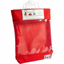 Seat Sack Read-n-Go Book Baggies 10.50" Width x 2" Depth - Apple Red - Poly Cotton - Classroom, School - 10 / Carton