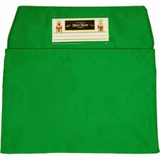 Seat Sack Classroom Pack One-Pocket 1 Pocket(s) - 1 Compartment(s) - 14" Width x 2" Depth - Chair - Desk Space, Durable, Laminated, Washable, Expandable, Easy to Clean - Green - Poly Cotton - 25/Pack - 1 / Carton