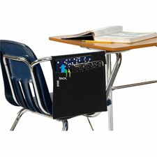 Seat Sack Side Sacks Desk - Hook & Loop Closure, Washable - Black - 25/Pack - 1 / Carton