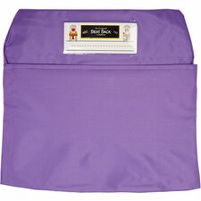 Seat Sack Classroom Pack One-Pocket 1 Pocket(s) - 1 Compartment(s) - 14" Width x 2" Depth - Chair - Desk Space, Durable, Laminated, Washable, Expandable, Easy to Clean - Purple - Poly Cotton - 25/Pack - 1 / Carton