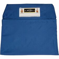 Seat Sack Classroom Pack One-Pocket 1 Pocket(s) - 1 Compartment(s) - 14" Width x 2" Depth - Chair - Desk Space, Durable, Laminated, Washable, Expandable, Easy to Clean - Blue - Poly Cotton - 25/Pack - 1 / Carton