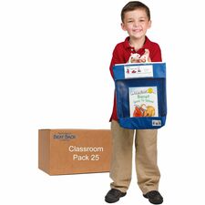 Seat Sack Read-n-Go Carrying Case (Pouch) Book - Blue Poly Cotton, Fabric Body - Handle - 16" Height x 10.5" Width x 2" Depth - 25 / Carton