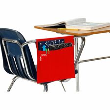 Seat Sack Side Sacks Desk - Hook & Loop Closure, Washable - Red - 25/Pack - 1 / Carton