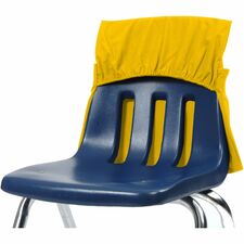 Seat Sack One-Pocket Seat Sacks with Elastic Back 1 Pocket(s) - 17" Width x 2" Depth - Chair - Elastic, Expandable, Washable, Durable - Yellow - Plastic, Poly Cotton, Laminate - 25 / Carton