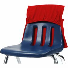 Seat Sack One-Pocket Seat Sacks with Elastic Back 1 Pocket(s) - 17" Width x 2" Depth - Chair - Elastic, Expandable, Washable, Durable - Red - Plastic, Poly Cotton, Laminate - 25 / Carton