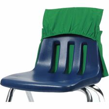 Seat Sack One-Pocket Seat Sacks with Elastic Back 1 Pocket(s) - 17" Width x 2" Depth - Chair - Elastic, Expandable, Washable, Durable - Green - Plastic, Poly Cotton, Laminate - 25 / Carton